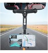 VKQTS 360° Rotation Rear View Mirror Phone Holder,Retractable Car Phone Holder Rear View Mirror M...