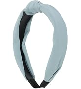 Motique Accessories 1 Inch Fabric Turban Knot Headband for Women and Girls (Chambray)