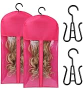 2PCS Wig Bag Wig Storage Hair Extension Holder Wig Holder for Multiple Wigs Hair Extension Storag...