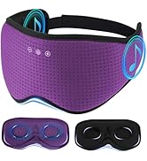 ZHENYEMEI 3D Sleep Mask with Bluetooth Headphones 2-in-1, Timing Sleeping Headphones for Side Sle...