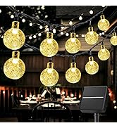 Solar String Lights Outdoor, 36.5ft 60 LED Waterproof Crystall Globe Lights with 8 Lighting Modes...