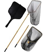 Beoccudo Large Saltwater Fishing Net Rubber Fishing Nets with Telescoping Handle Big Fish Landing...