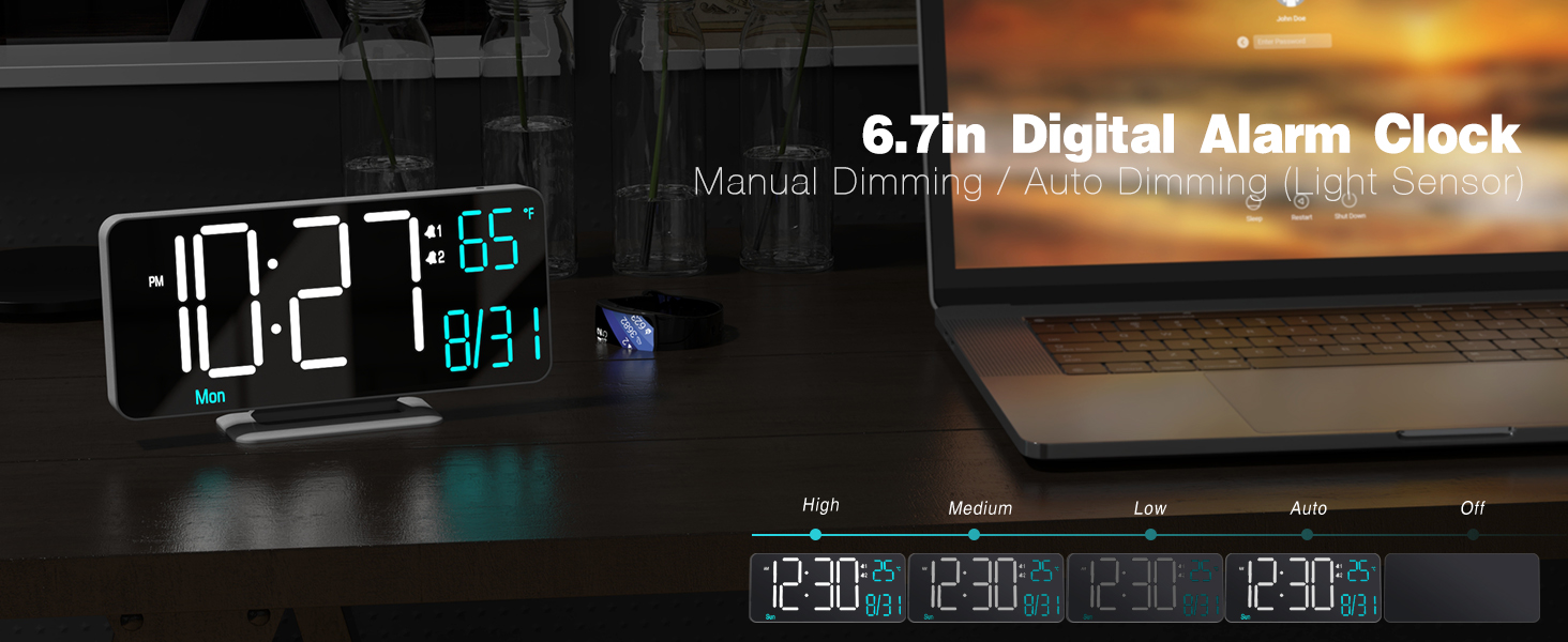 6.7in digital clock