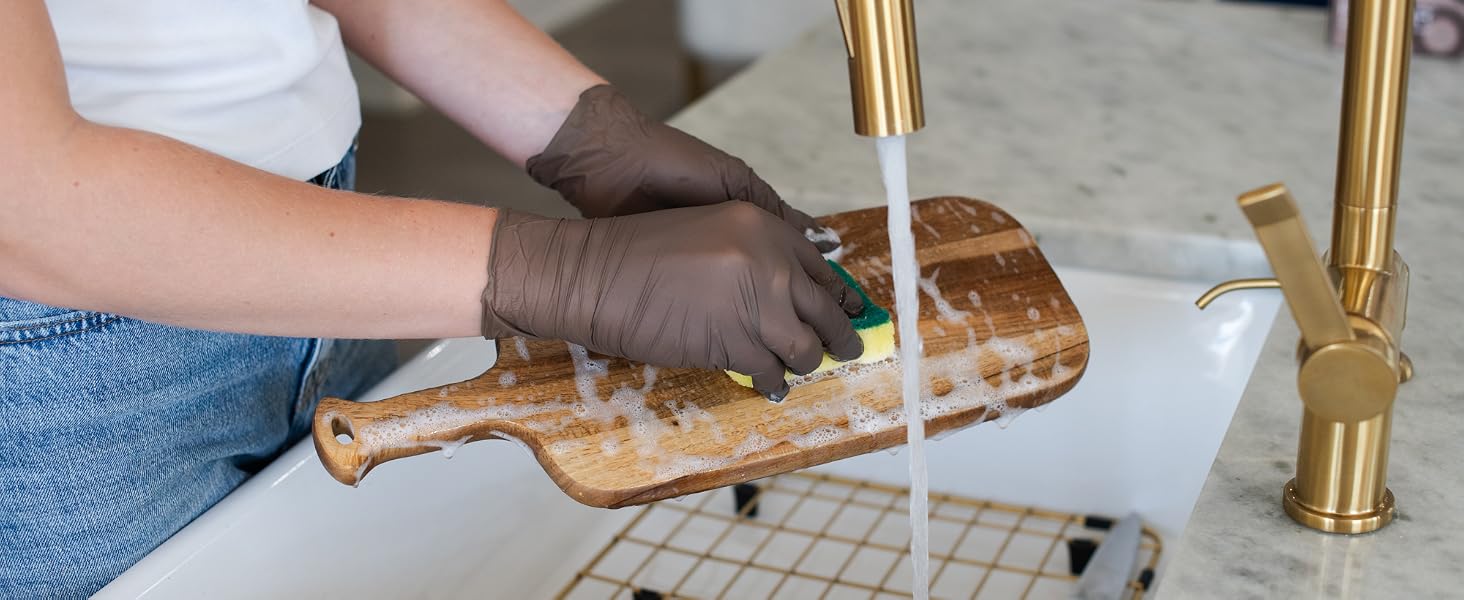 Mocha Mitten Nitrile Gloves Medium