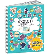 Axolotl 300+ Kids Sticker Book by Cupkin Toddler Airplane Travel Coloring and Sticker Book, Road ...