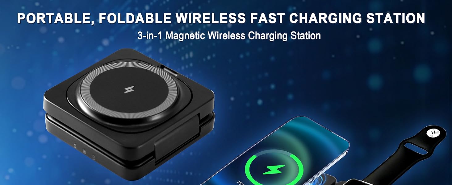 3-in-1 Magnetic Wireless Charging Station
