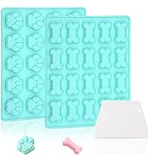 Bongpuda 2 Pcs Silicone Dog Treat Molds for Baking and Frozen, Paw and Bone Candy Molds,Dog Bone ...