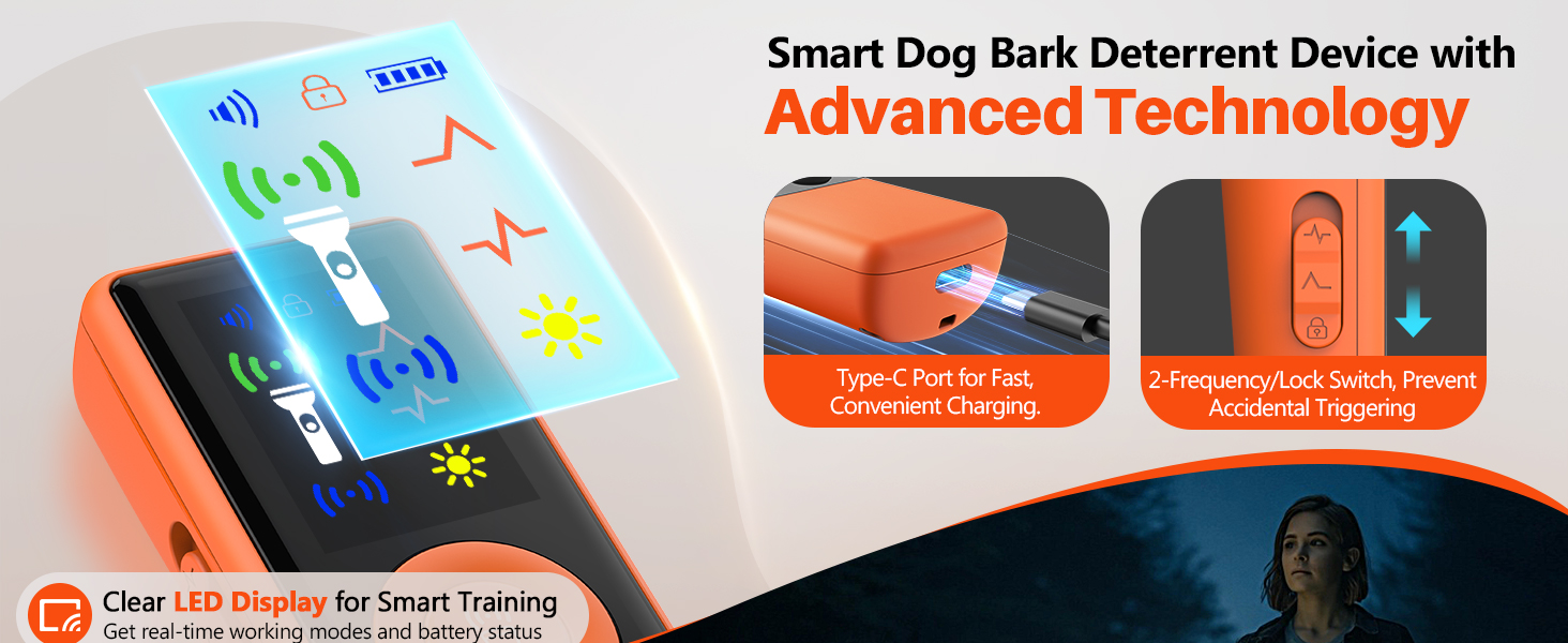 Smart Dog Bark Deterrent Device with Advanced Technology