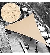 ShadeMart 16' x 16' x 16' Beige Triangle Waterproof Sun Shade Sail Canopy Awning, 95% UV Blockage...