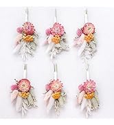 Mini Dried Flower Bouquet (6 pcs) for Wedding Boutonniere for Men,Home Wall Dried Flower Hanging ...