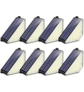 TECKNET Solar Step Lights for Outside, 2 Modes Brightness Adjustable, 24 LEDs Solar Stair Lights ...