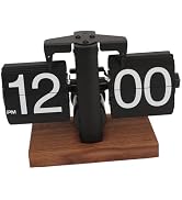 Retro Digital Flip Down Clock, Large Number Battery Powered, Knob Adjustment, Easy to Read,Base, ...