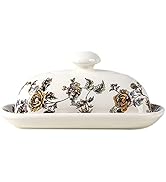 Porcelain Butter Dish with Lid, 8 inch Butter Keeper Container for Countertop, Butter Holder with...