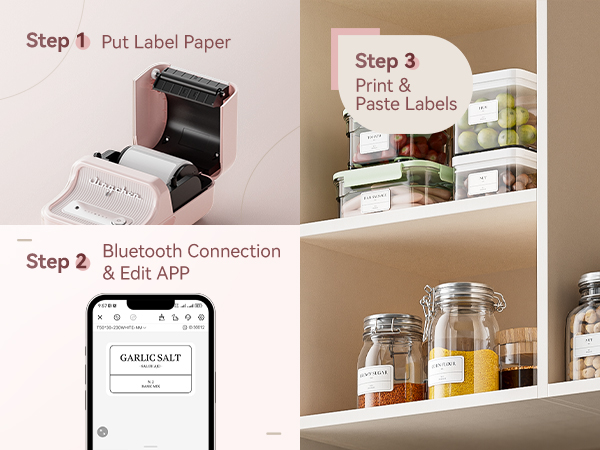NIIMBOT B21 Pink Label Printer, Easy to use