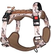 PHOEPET No Pull Tactical Dog Harness,Service Dog Vest Molle & Loop Panels | Woodland Brown XL, Me...