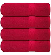 Infinitee Xclusives Luxury 100% Ring-Spun Cotton Bath Towels Set of 4 (27x54 inches) – Soft, Abso...