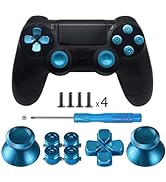TOMSIN Metal Buttons for PS4 Controller, Aluminum Metal Thumbsticks Analog Grip & Bullet Buttons ...