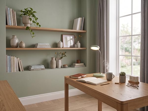 lamp on table in a peaceful room