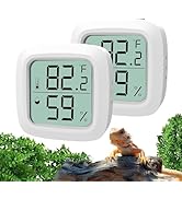 Oasirep 2-Pack Reptile Thermometer and Hygrometer – LCD Digital Temp & Humidity Monitor for Beard...