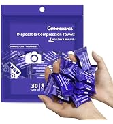 Cottonessence Premium Compressed Towels 30-Pack, 9.4x11.8 Inch Portable Cotton Wipes Tablets, Ind...