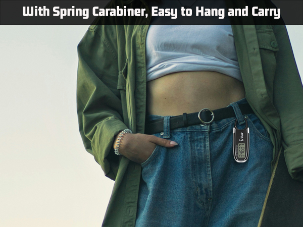 U-Trak 3D pedometer for walking with spring carabiner