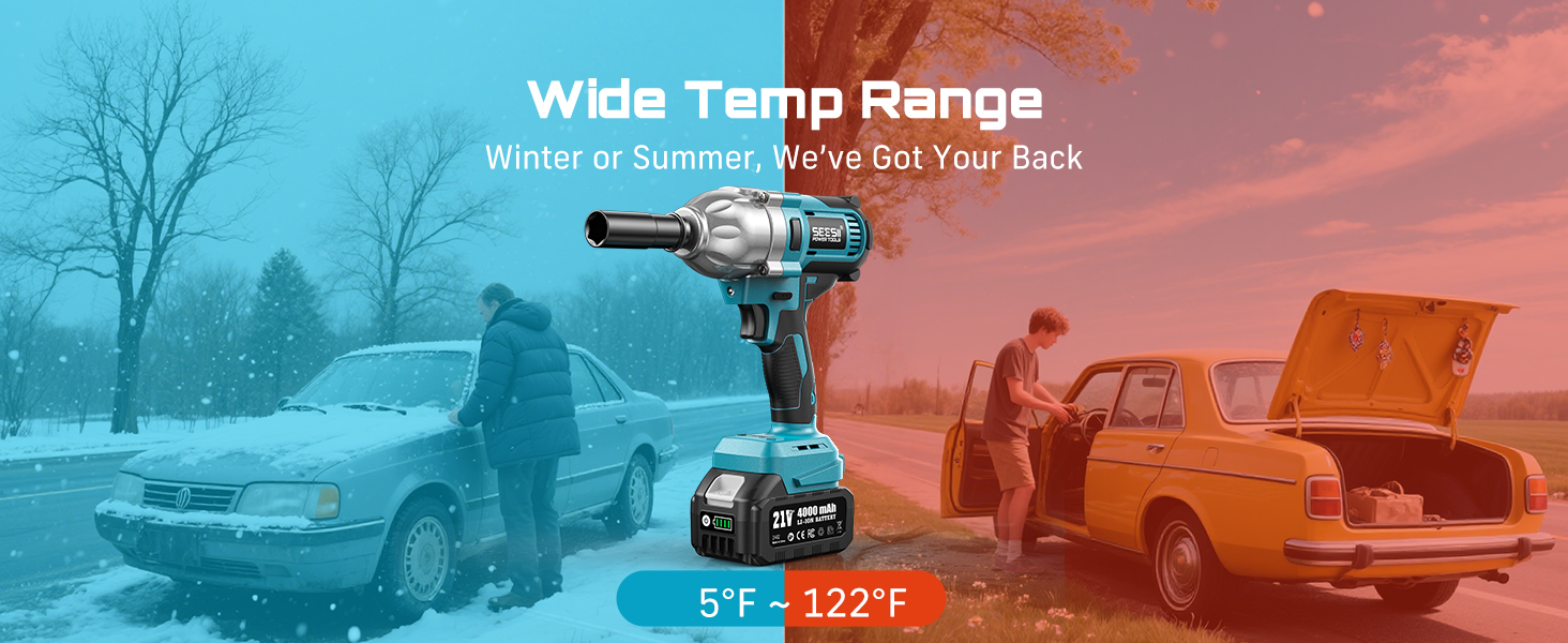 Wide temp range: 5°F~122°F. Winter or summer, we've got your back.