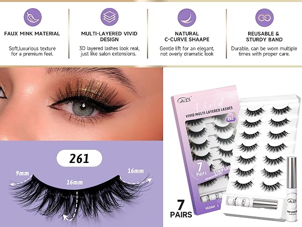 fake eyelashes with glue eyelashes kit