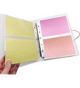 BYSLBTY 4x6 Index Card Holder,100 Card Sleeves, Holds 200 Pieces Cards, Recipe Card protectors, F...