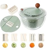 Salad Spinner Large with 5-Blade Slicer & Egg Yolk Strainer, Multifunctional Vegetable Fruit Wash...