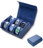 YANHHAN Watch Box for Men, 6-Slot Leather Watch Case with Removable Watch Pillows, Snap Closure T...