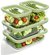 BOROHOUSE 4-Pack Glass Container Set (2x 4.6 Cup & 2x 9.3 Cup), Ultimate Food Storage & Meal Prep...