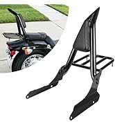 DSISIMO Detachable Motorcycle Rear Passenger Backrest Sissy Bar With Luggage Rack And Back Rest P...
