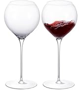 Wine Glasses Crystal Red and White Wine Glasses Set of 2, 18.6oz Hand Blown Bordeaux Wine Glass w...