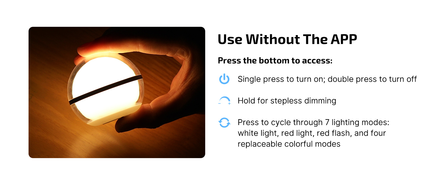 Sphere C night light bottom button operation mode