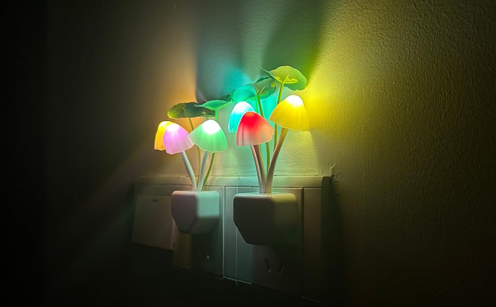 mushroom night light plug in sensor led night light for home decor