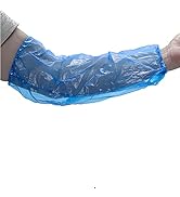 ProtectX Waterproof Disposable Arm Sleeve Protective Cover 17” Long with Elastic Band - Blue