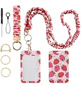 Nlicrst Scrunchie Lanyard with ID Badge Holder Set for Teacher Nurse School Meeting Supplies, Bir...