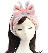 Shintop Women Fashion Lovely Soft Carol Fleece Bowknot Bow Makeup Cosmetic Shower Elastic Hair Ba...