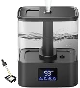 KZF 6L Top Fill Humidifiers for Bedroom & 60H Runtime - Cool Mist Humidifier, 3 Mist Levels, 8H T...
