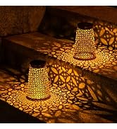 ELUTENG Solar Lanterns Outdoor 2 Pack Hanging Solar Lights Ip44 Waterproof Solar Garden Lanterns ...