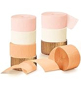 AOBKIAT Wedding Decor Gold Pink Peach Crepe Paper 8 PCS Streamers Party Decorations for Wedding, ...