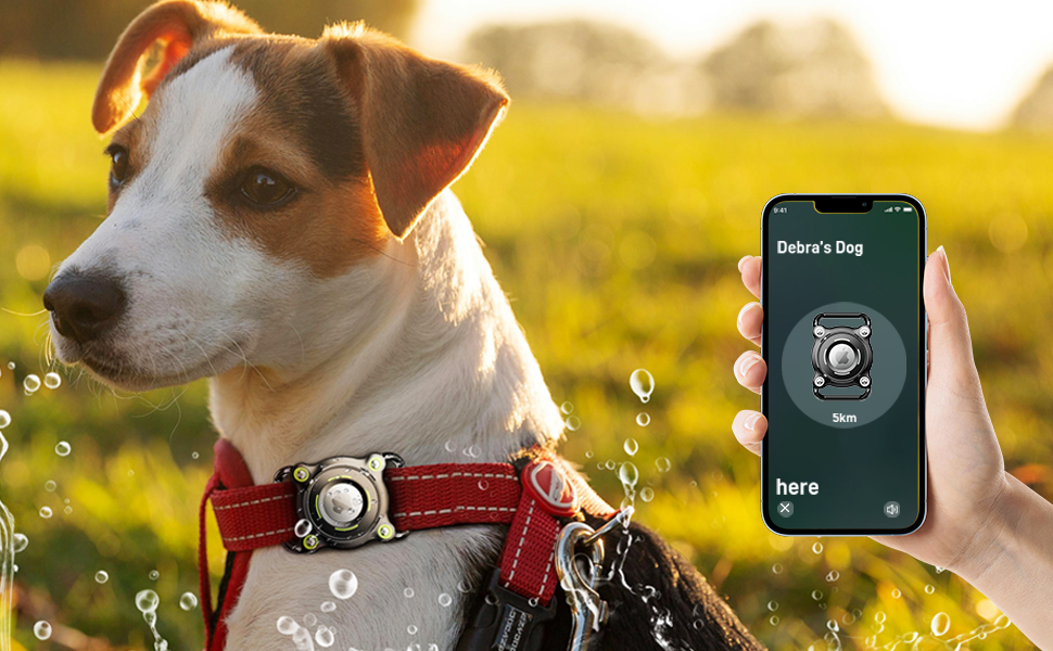 Ultra Light and Tough Dog Air Tag. Holder Collar