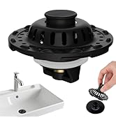 Universal Bathroom Sink Stopper with Metal Visible Top Hair Catcher, Upgraded Stainless Steel Fil...