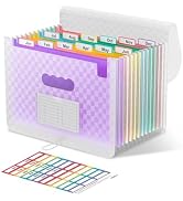 ThinkTex Accordion File Organizer, 12 - Pocket Expanding File Folders for Paper Receipts, Bills&T...