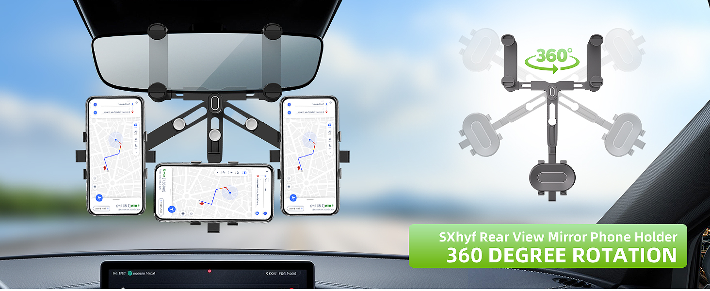 SXhyf Rear View Mirror Phone Holder