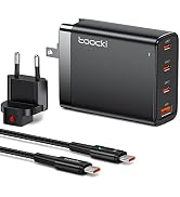 100W USB C Charger with 100W USB C Cable, Wall Fast Charging Block GaN PD 4USB Type C Multiport P...