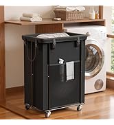 200L Laundry Hamper with Wheels, Rolling Laundry Basket with Metal Frame and Removable Bag, Large...