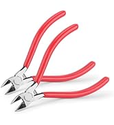 HAUTMEC 5" Precise Small Flush Cutters of Engineer Wire Cutters Pliers 2PCS Side Cutters with Loc...