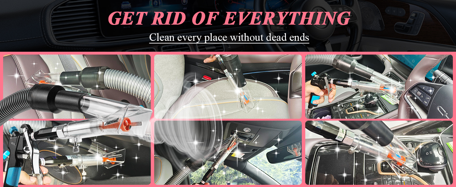2in1 Car Interior Detailing Air Blow Gun & vacunm Gun
