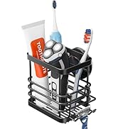 TAILI Patented Suction Cup Toothbrush Holder, Stainless Steel Anti-puddling Shower Toothbrush Hol...